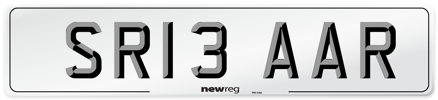 SR13 AAR Number Plate from New Reg